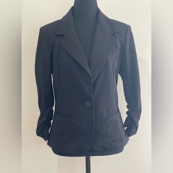 New Christian‎ Siriano M Black Women's Blazer w Stretch 377 - Picture 1 of 9
